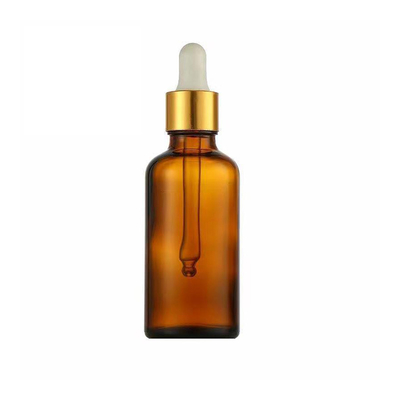 Bouteille à l' épaule en verre rond vide d' huile personnalisée avec gouttière en aluminium 10 ml 30 ml 50 ml
