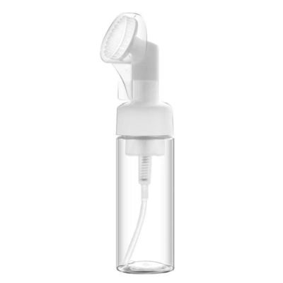 Bouteille en plastique de 100 ml 150 ml 200 ml avec pompe à mousse et pinceau en silicone pour emballage cosmétique personnalisé