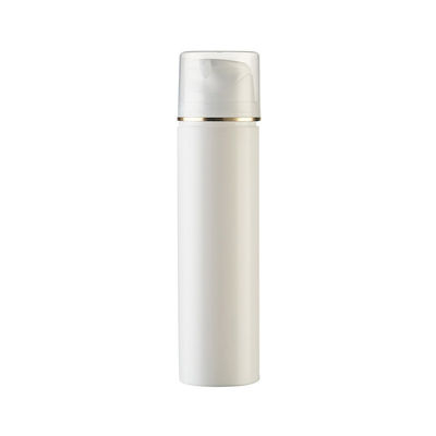 Flacon airless en plastique PP en gros avec bague dorée UV et capacité de 15 ml à 200 ml pour applications cosmétiques