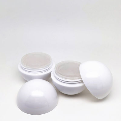 Pot à crème sphérique léger en plastique PS blanc de 25 g avec PET 100 % frais et délai de livraison de 20 jours