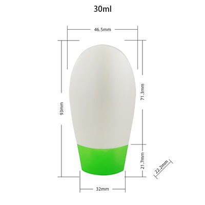 Bouteille ovale en PP pour crème solaire avec bouchon monocoque pour emballage vide en formats 30g et 50g