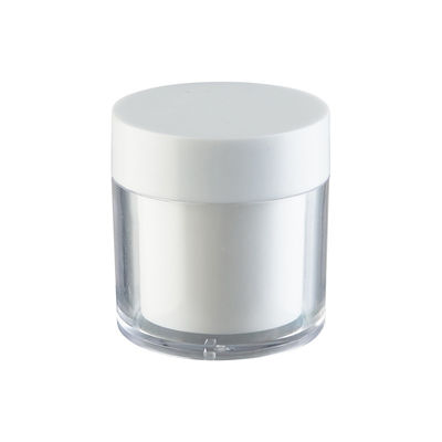 15g 30g 50g AS Bouteille de crème ronde en plastique à double couche pour emballage cosmétique avec sérigraphie