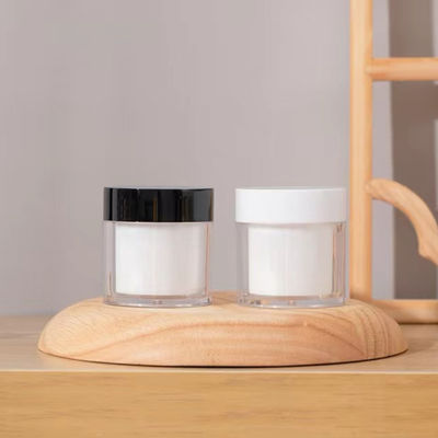 Pot à crème rond double couche en plastique AS de luxe 15g 30g 50g pour cosmétiques
