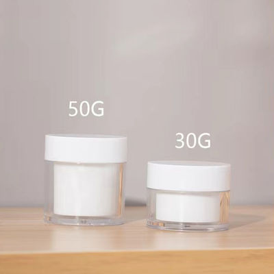 De haute qualité15g 30g 50g AS en plastique à double couche Bouteille de crème ronde