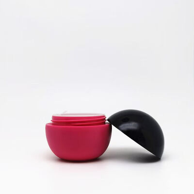 Pot à crème en plastique de forme sphérique, en tailles 5g, 25g, 50g et 80g, avec impression d'illustrations personnalisées pour l'emballage de soins de la peau