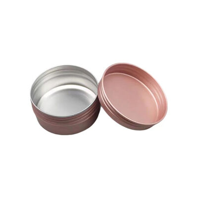 Pot cosmétique en aluminium de luxe en or rose avec bouchon à vis