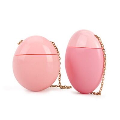 Bouteille de protection solaire de style œuf de 50 ml, avec chaîne dorée amovible et design personnalisable pour emballage cosmétique
