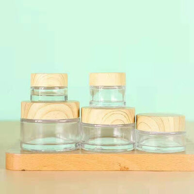 5g 10g 15g 30g 50g Bouteilles vides de crème glacée glacée Cosmétiques Contenants en bois naturel pour crème pour les yeux Masque facial