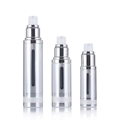 Bouteille sans air en aluminium 50 ml argent or avec différentes pompes pour les cosmétiques