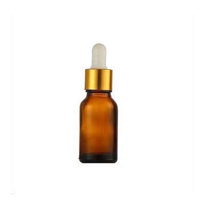 Bouteille d'huile essentielle d'ambre de 20 ml avec tête de gouttelette en aluminium en plastique en verre