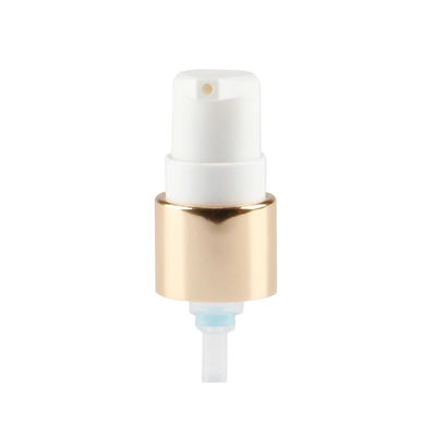 Pompe à lotion cosmétique en or de luxe avec actionneur blanc pour les bouteilles de soins de la peau
