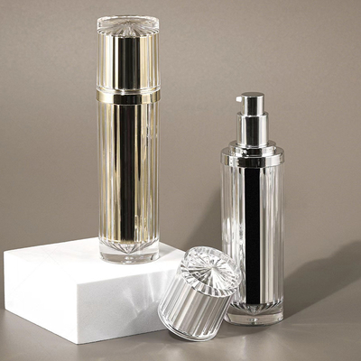 Bouteille en pot acrylique sans air 30G 50G 30ML 50ML 100ML pour lotion cosmétique avec pompe à lotion en aluminium ou pulvérisateur de brume
