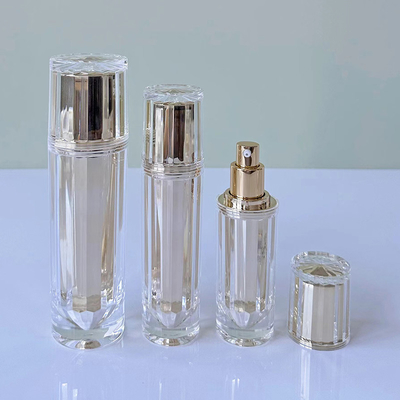 Bouteille en pot acrylique sans air 30G 50G 30ML 50ML 100ML pour lotion cosmétique avec pompe à lotion en aluminium ou pulvérisateur de brume