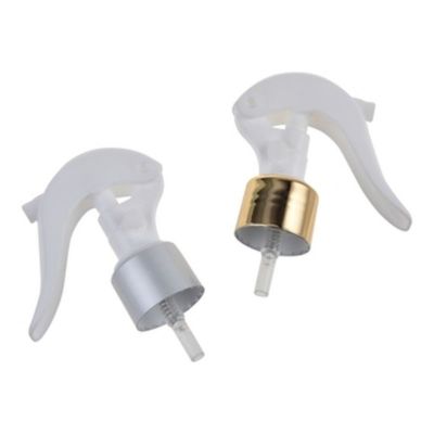 Vaporisateur à gâchette mini en aluminium doré avec col de 24/410 28/410 pour une diffusion de brouillard fin