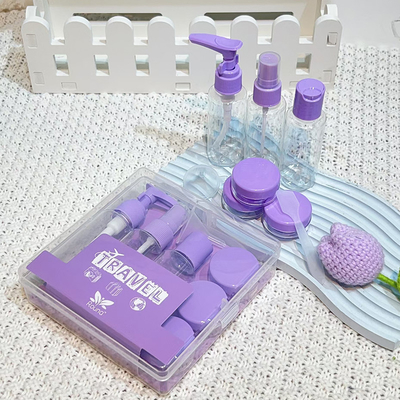 Voguish Design 7 pièces de plastique 50 ml ensemble de bouteilles utilisées pour les soins personnels
