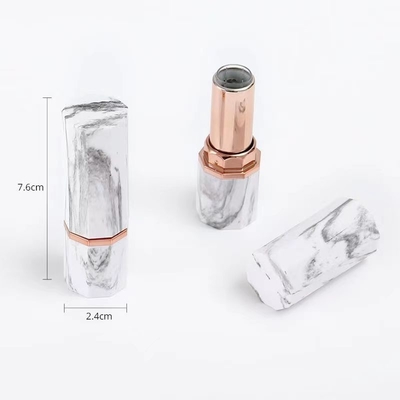 Luxe rouge à lèvres blanc et noir tube vide contenant en forme de sexangle