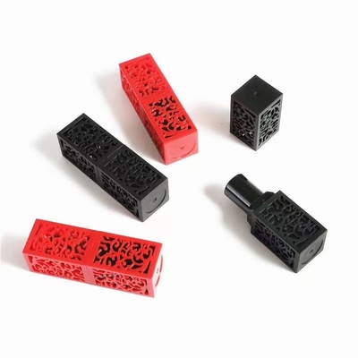 Élégance carré plastique Chinoiserie étuis de rouge à lèvres pour les récipients de baume à lèvres