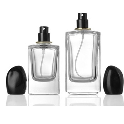 Bouteille de parfums en verre carré de 50 ml de capacité de 100 ml et capuchon irrégulier distinctif