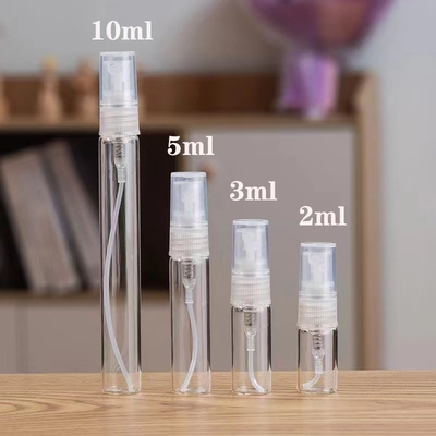 2ML 3ML 5ML et 10ML Récipient d'échantillon vide en verre pour pulvérisation de parfum avec pulvérisateur en plastique