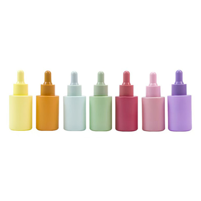 Bouteille d' huile essentielle en verre à épaule plate de 20 ml, 30 ml et 50 ml sur mesure avec bouchon de gouttelette