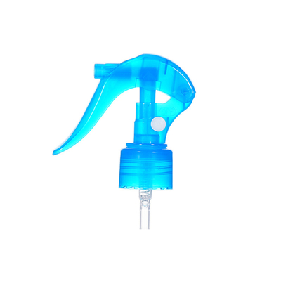 Pulvérisateur à déclencheur mini 24/410 en plastique bleu transparent utilisé dans le joint de bouteille