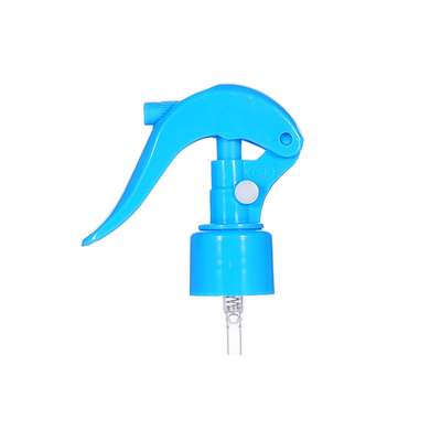 Pulvérisateur à déclencheur mini 24/410 en plastique bleu transparent utilisé dans le joint de bouteille