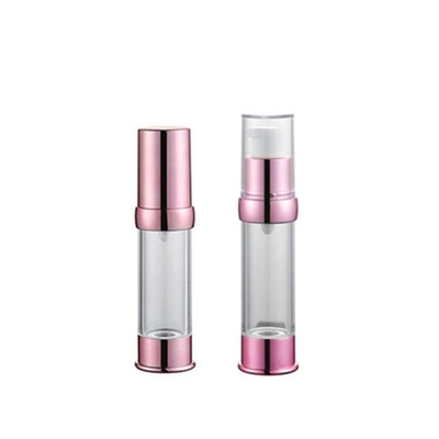 Bouteille de pompe sans air en aluminium UV Rose Gold 30 ml utilisée pour les applications de soins de la peau