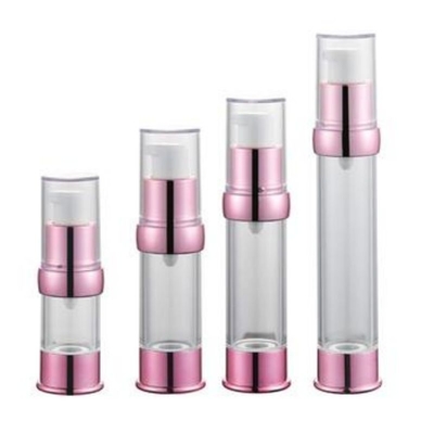 Bouteille de pompe sans air en aluminium UV Rose Gold 30 ml utilisée pour les applications de soins de la peau