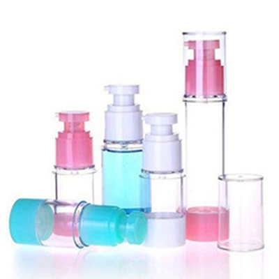 Couleur rose Bouteille de pompe sans air en plastique 50 ml normalement utilisée pour les soins personnels cosmétiques