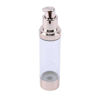 Bottle de pompe sans air en plastique en aluminium d'or de qualité supérieure