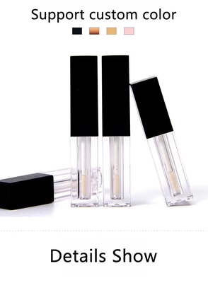 1.2 ml Capacité en plastique de forme carrée, tube à lèvre brillante vide pour emballage