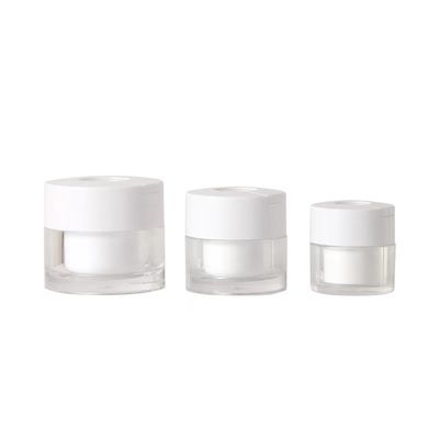 15/30/50g Clear Double-Wall Cosmetic Cream Jar with Built-in Hygienic Spoon for Moisturizer, Face Mask & Skincare