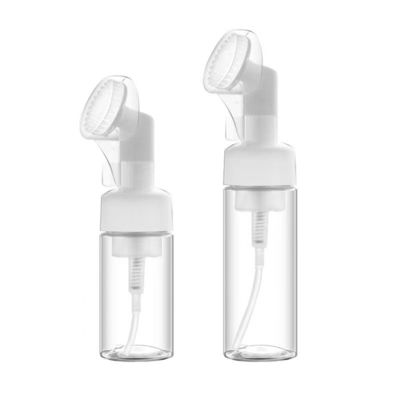 Bouteille en plastique de 100 ml 150 ml 200 ml avec pompe à mousse et pinceau en silicone pour emballage cosmétique personnalisé
