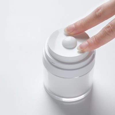 Pot airless en plastique acrylique personnalisé avec matériau PP et sérigraphie pour lotion cosmétique et crème pour le visage
