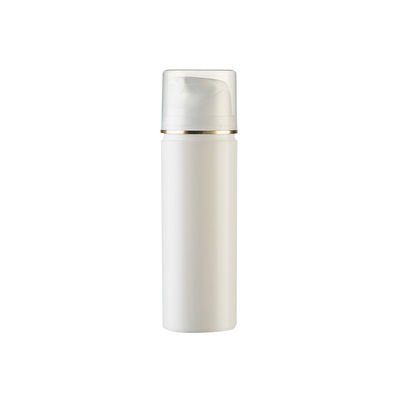Flacon airless en plastique PP en gros avec bague dorée UV et capacité de 15 ml à 200 ml pour applications cosmétiques