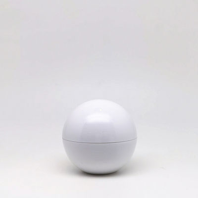 Pot à crème sphérique léger en plastique PS blanc de 25 g avec PET 100 % frais et délai de livraison de 20 jours