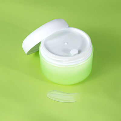 Pot cosmétique rond en plastique PP Matt avec toile de marque et accessibilité complète du produit