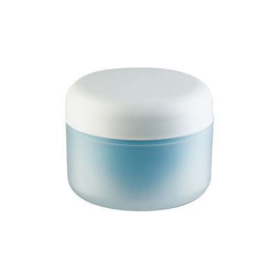 Pot à crème en plastique PP blanc bleu mat avec surface mate, 100% PP frais pour emballage cosmétique