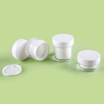 15g 30g 50g AS Bouteille de crème ronde en plastique à double couche pour emballage cosmétique avec sérigraphie