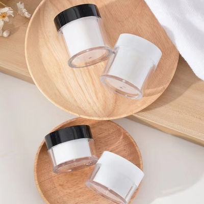 Pot à crème rond double couche en plastique AS de luxe 15g 30g 50g pour cosmétiques