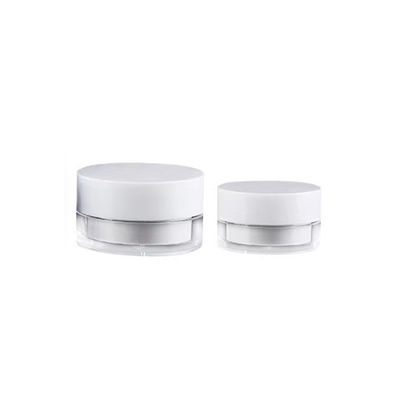 Pot à crème rond double couche en plastique AS transparent 15g 30g 50g