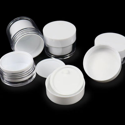 Pot à crème rond double couche en plastique AS transparent 15g 30g 50g