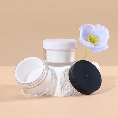 AS Plastique sur commande gratuit échantillon 15g 30g 50g Double couche rond pot de crème en plastique pour emballage cosmétique