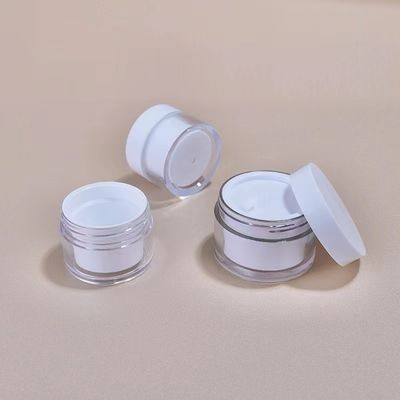 AS Plastique sur commande gratuit échantillon 15g 30g 50g Double couche rond pot de crème en plastique pour emballage cosmétique