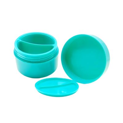 Pot à crème à double coque en plastique PP 50+50g pour formules visqueuses épaisses, sans contrainte mécanique et compatible avec les particules élevées