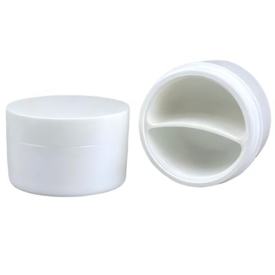 50+50g PP Plastic Cream Jar with Spoon Fabriqué à partir de PP 100% frais et délai de 20 jours pour l'emballage cosmétique