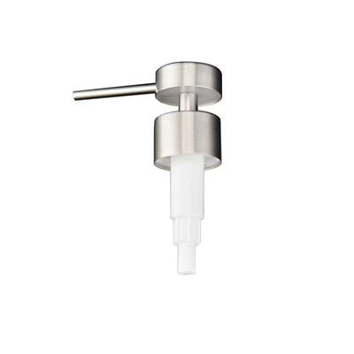 28/410 Long Nozzle Plastic Lotion Pump with Stainless Steel Shell and Ribbed Collar