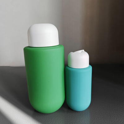 Bouteille en HDPE de 60 ml à 300 ml recyclable à surface matte avec couvercle à disque pour emballage de lotions et de cosmétiques