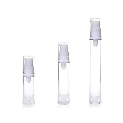Flacon pompe airless en plastique AS de capacité 5ml 10ml 15ml en gros avec système de pompe à vide et impression sérigraphique personnalisée