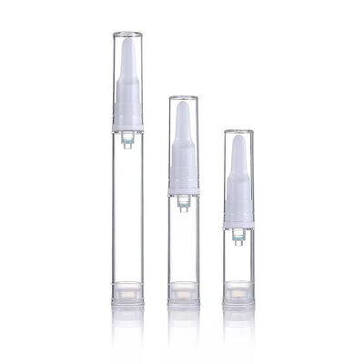 Flacon pompe airless en plastique AS de capacité 5ml 10ml 15ml en gros avec système de pompe à vide et impression sérigraphique personnalisée